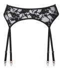 Cottelli Lingerie Pas do Pończoch Kwiatowa Koronka L/XL Czarny