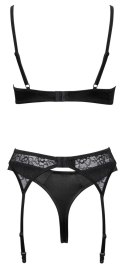 Cottelli Lingerie komplet czarny 75B/S z biżuteryjnymi detalami