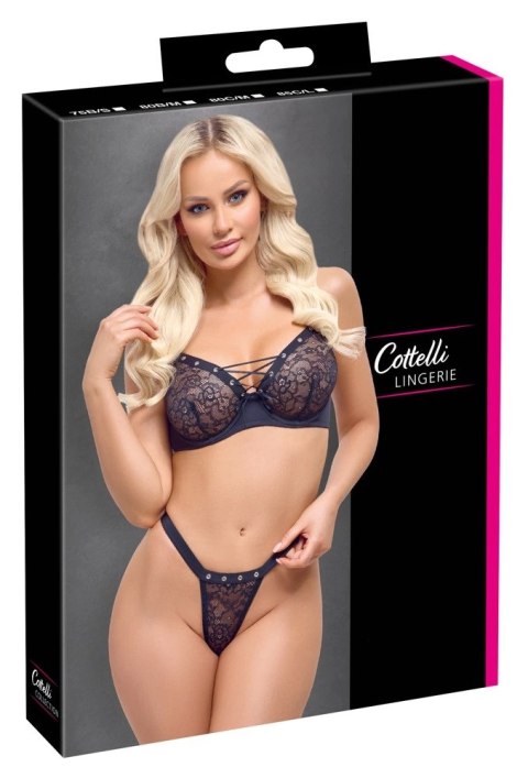 Cottelli Lingerie komplet koronkowy 2-częściowy czarny 80C/M