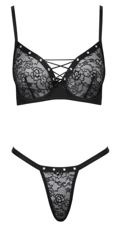 Cottelli Lingerie komplet koronkowy 2-częściowy czarny 80C/M