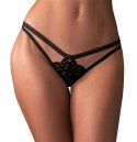 Obsessive Blomentis Stringi damskie czarne koronka M/L komfort