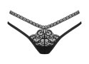 Obsessive Blomentis Stringi damskie czarne koronka M/L komfort
