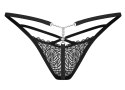 Obsessive Iliosa Stringi Koronkowe Czarne 2XL/3XL Eleganckie