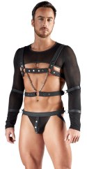 Svenjoyment Bondage Zestaw Powernet XL - Top, Uprząż, Jockstrap, 4 Mankiety