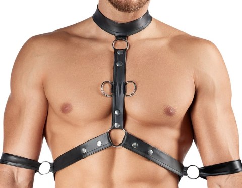 Svenjoyment Bondage zestaw spodenki z uprzężą i szelkami XL czarny
