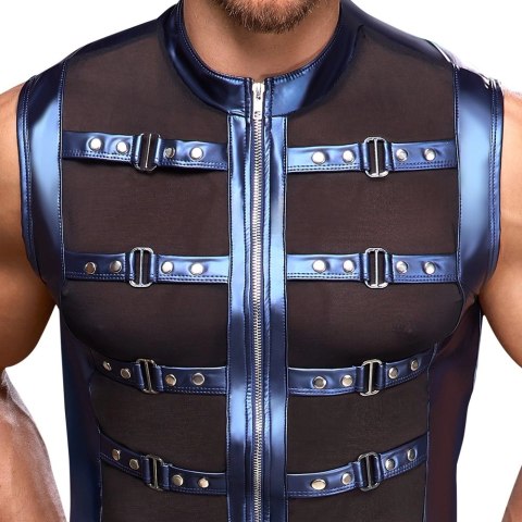 NEK Bezrękawnik Męski 2XL Niebieski z Czarnymi Siateczkowymi Wstawkami