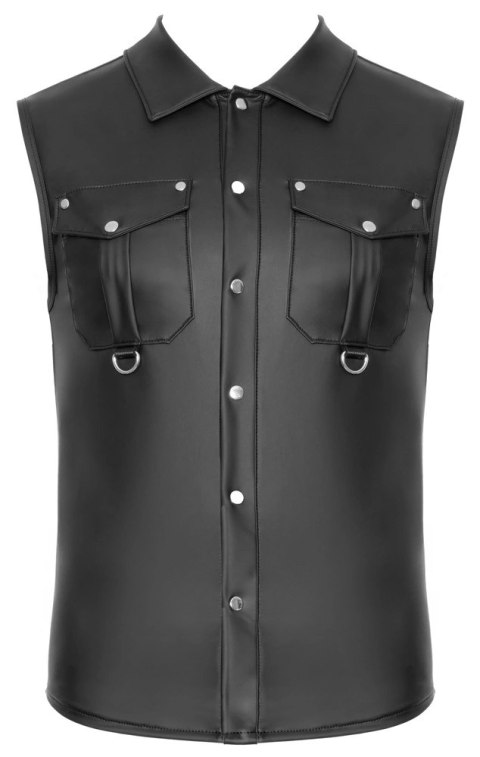 NEK Czarna Koszulka Bez Rękawow L Zatrzaski Matowa Elastyczna