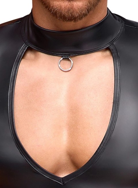 NEK Koszulka Męska Czarna Matowa Z Wycięciem V S