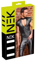 NEK Koszulka Męska Czarna Matowa z Wycięciem V 2XL