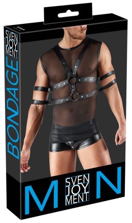 Svenjoyment Bondage Koszulka bez rękawow z mankietami S czarna