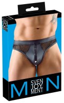 Svenjoyment Stringi Męskie 3XL Czarny Siatka Zatrzask Anatomiczne