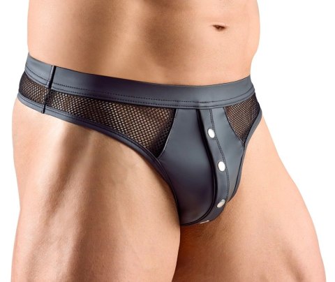 Svenjoyment Stringi Męskie 3XL Czarny Siatka Zatrzask Anatomiczne
