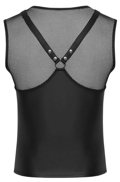 Svenjoyment Top bezrękawnik S czarny matowy z siateczkowymi wstawkami