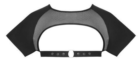 Svenjoyment Top męski z siateczką i paskiem pod biustem czarny L