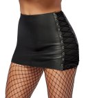 ZADO Spodnica Skorzana Czarna S Sznurowanie Elastyczny Panel