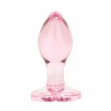 Anal Collection Szklany Korek Intymny Small 7 cm Rożowy Sercowe Zakończenie