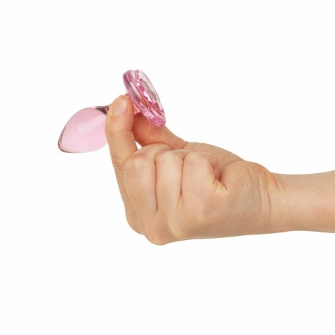 Anal Collection Szklany Korek Intymny Small 7 cm Rożowy Sercowe Zakończenie