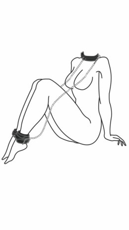 EasyToys Zestaw Obroża i Kajdanki na Kostki z Ekoskory, Regulowane