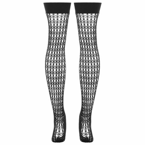 Leg Avenue Pończochy Siatkowe Quarter Crochet Czarny Nylon One Size