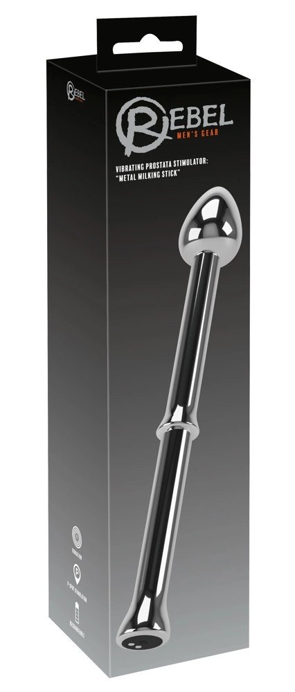 Rebel Metal Milking Stick - stalowy stymulator masażu prostaty, 10 trybow