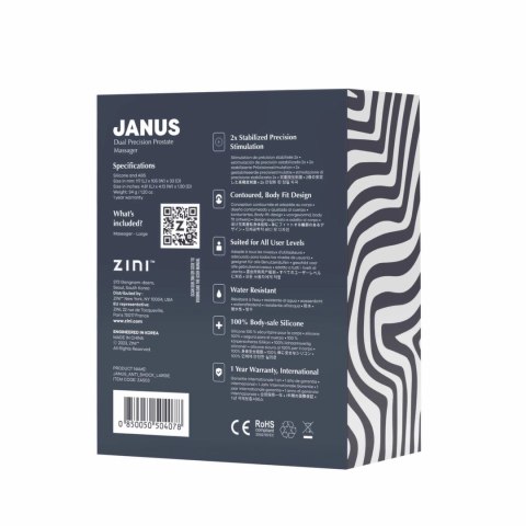 Zini JANUS Anti Shock L Czarny - anatomiczna maszyna intymna z systemem stabilizacji