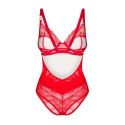 Obsessive Body Aliosa czerwony 2XL/3XL z koronką i fiszbinami