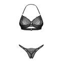 Obsessive Iliosa zestaw dwuczęściowy z koronką czarny 2XL/3XL