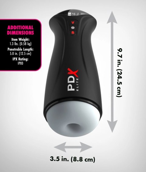 PDX Elite Fap-Gasm Frosted - automatyczna maszyna intymna, 24,5 cm