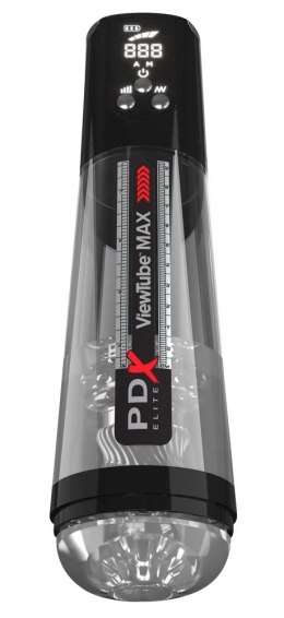 PDX Elite ViewTube MAX Black - Automatyczna maszyna intymna LED 30,5 cm