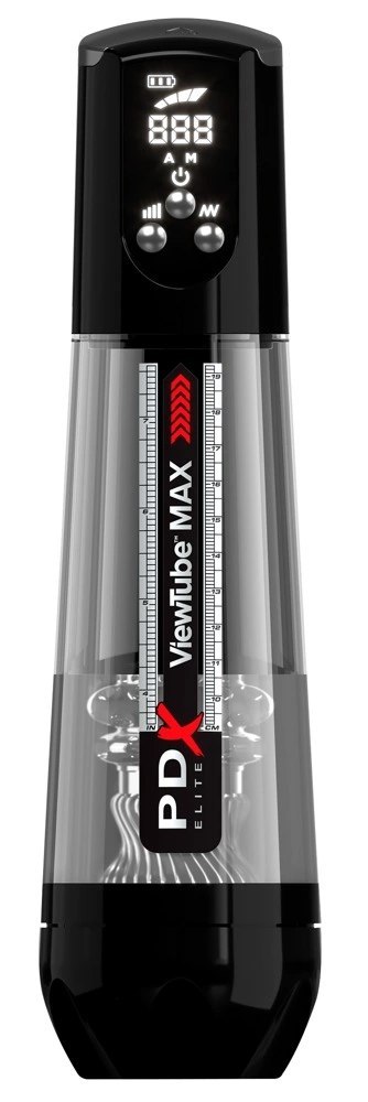 PDX Elite ViewTube MAX Black - Automatyczna maszyna intymna LED 30,5 cm