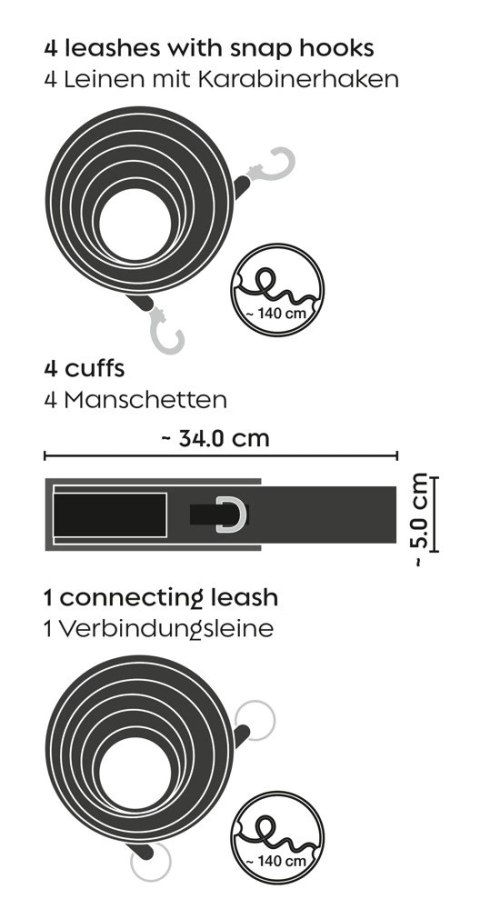 You2Toys Zestaw Bondage 9 elementow - regulowane mankiety i smycze