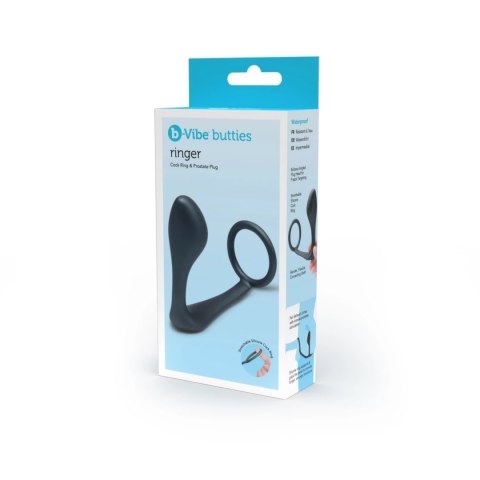 B-Vibe Ringer silikonowy pierścień i anatomiczna wtyczka zielona