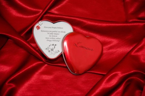 L'amour Gra Karciana dla Par Metalowe Pudełko Serce 54 Karty