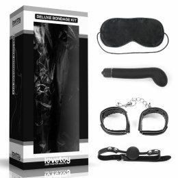Lovetoy Deluxe Bondage 4-elementowy zestaw akcesoriow BDSM czarny