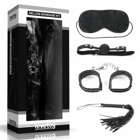 Lovetoy Deluxe Bondage Set 4-częściowy - zestaw akcesoriow czarny
