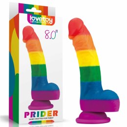 Lovetoy Prider Rainbow silikonowy model anatomiczny z przyssawką 20,5 cm