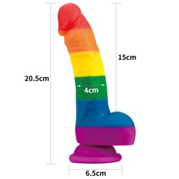 Lovetoy Prider Rainbow silikonowy model anatomiczny z przyssawką 20,5 cm