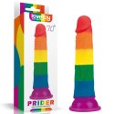 Lovetoy Prider Rainbow - silikonowy model z przyssawką 18,5 cm