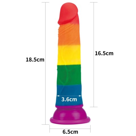 Lovetoy Prider Rainbow - silikonowy model z przyssawką 18,5 cm