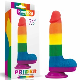 Lovetoy Prider silikonowa tęczowa forma z przyssawką 19,5 cm