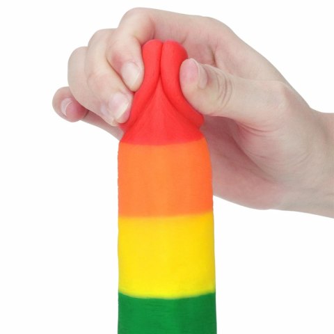 Lovetoy Prider silikonowa tęczowa forma z przyssawką 19,5 cm