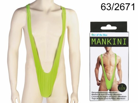 Mankini Party Green - męski kostium kąpielowy uniwersalny, limonkowy