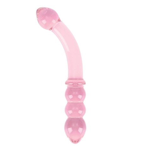 Nobu Glass Gems Rose Bead Wand szklana dwustronna wygięta prążkowana