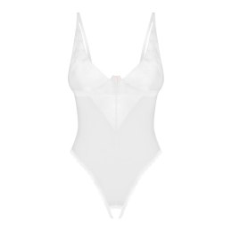 Obsessive Alissium Body białe M/L z otwartą strefą i koronką