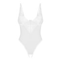 Obsessive Alissium Body z otwartą strefą, białe XS/S