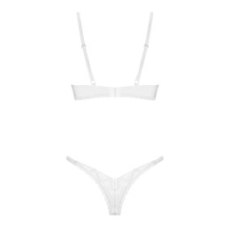 Obsessive Alissium Komplet Bielizny Biały XL/2XL Koronka i Stringi