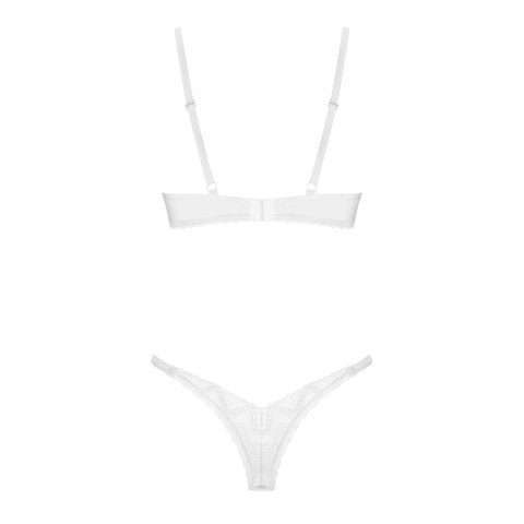 Obsessive Alissium komplet bielizny XS/S biały koronka miseczki