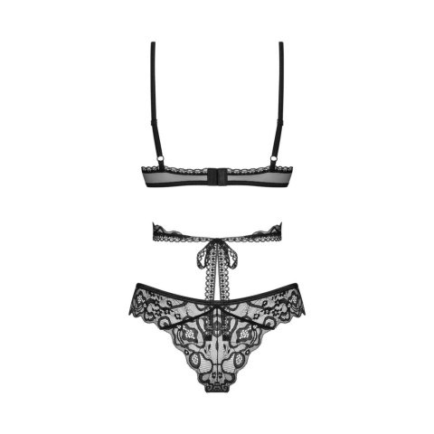 Obsessive Blomentis komplet dwuczęściowy XL/2XL czarny koronka