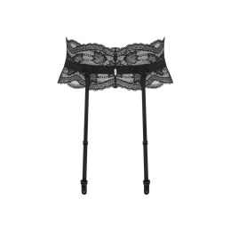 Obsessive Nutris pas do pończoch koronkowy czarny XS/S regulowany