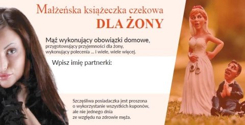 Grajmy Razem Małżeńska Książeczka Czekowa Dla Żony 12 Kuponow